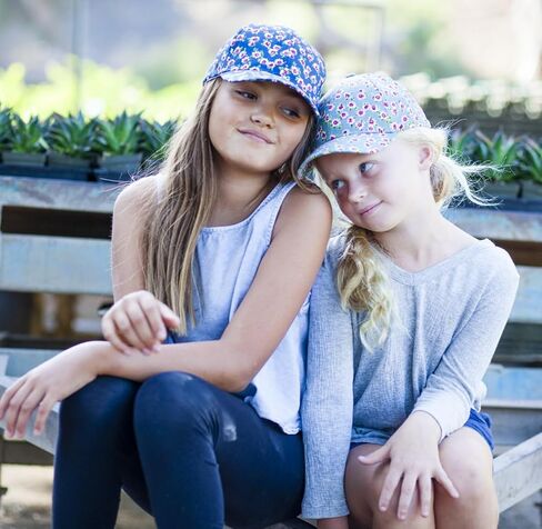 Girls Baseball Cap-Vintage Floral-Navy-M (2-6y) in Saudi Arabia