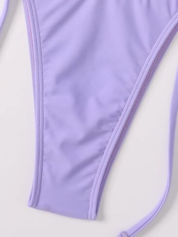 GORGLITTER Women's High Waisted Thong Bikini Set Ruched Triangle Top Tie Side Swimsuit Bathing Suit in Saudi Arabia
