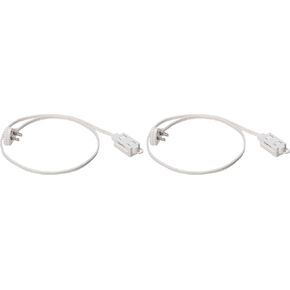 Amazon Basics 3-Foot 2-Prong Indoor Extension Cord Power Strip - Flat Plug - 13 Amps, 1625 Watts, 125 VAC - 2-Pack, White