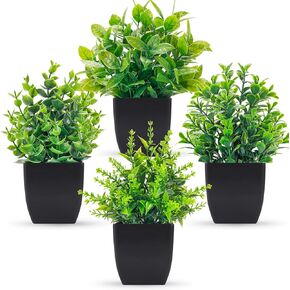 Der Rose Set of 4 Packs Small Fake Plants Mini Artificial Faux Plants Indoor for Bathroom Farmhouse Room Table Decor in Kuwait