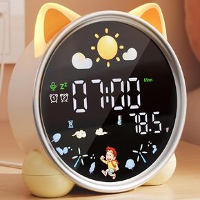 winshine Touch Wake Up Night Light with Sunrise Simulation Alarm Clock, 3 Ways Dimmable Warm White Bedside Lamp for Kid Bedrooms RGB Ambient Table Nightstand Light,Sleep Aid Snooze Timer Mode