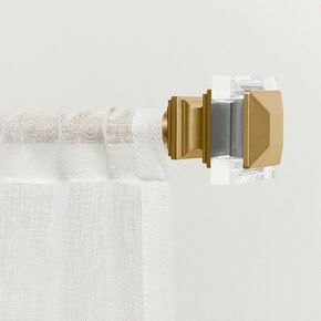 حصريًا Home Prism 1" قضيب ستارة ومجموعة نهائية متناسقة، أسود غير لامع، قابل للتعديل 66"-120" in Kuwait