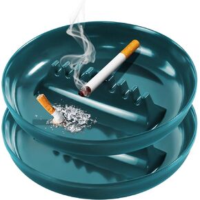 7 Inches Large Size Ashtrays for Cigarettes and Cigars [4 Pack], Smokeless Tabletop Ash Tray Outdoor Ashtray Decor for Patio Home Office Restaurant [Multicolored]