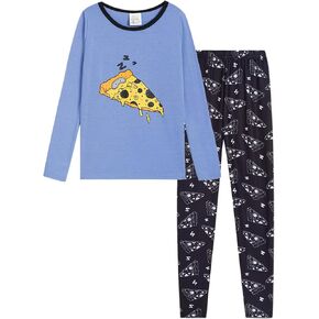 MyFav Boys Pajamas Set Cotton Dinosaur Sleepwear Solid Colors Little Big Boys 2 Piece Pajama Set