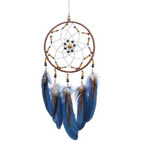 MOONFLY Dream Catcher Handmade Traditional Feather Dreamcatcher Hanging Home Wall Decoration Craft Ornament for Home, Bedroom, Kids, Boys Native American Style Décor (Star)