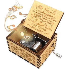 ukebobo Wooden Music Box - You are My Sunshine Music Box, Black Painting Designed, Gifts for Aunt - 1 Set