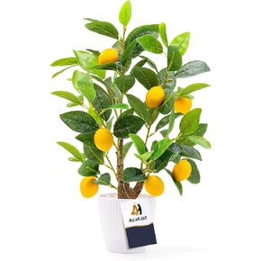 AceList 18.1 Inch Eucalyptus Tree Artificial with White Pot, Fake Eucalyptus Fake Tree for Indoor Home Living Room Office Decoration, Fake Silver Dollar Leaves Artificial Tree Perfect Housewares Gift