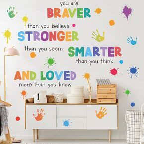 Colorful Inspirational Wall Decals for Kids Bedroom - Motvational Phrase Children DIY Wall Art Stickers for Classroom, Nursery, Playroom - Removable Positive Sayings Lettering Peel and Stick Decor
