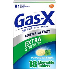 Gas-X Extra Strength Peppermint Chewable Tablet for Fast Gas Relief, 18 count