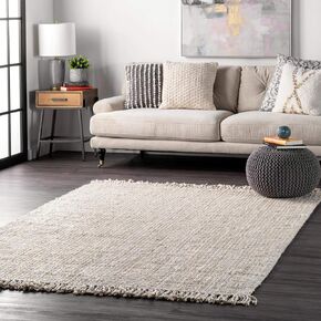 nuLOOM Daniela Farmhouse Chunky Jute Area Rug, 6' x 9', Off-White in Saudi Arabia