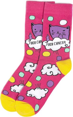 Beat Cancer Socks - Funny Novelty Gift for Cancer Survivor or Chemo Patient - For Women and Men (Pink Boxing Gloves) in Kuwait