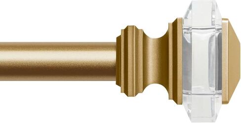 حصريًا Home Prism 1" قضيب ستارة ومجموعة نهائية متناسقة، أسود غير لامع، قابل للتعديل 66"-120" in Kuwait