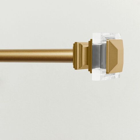 حصريًا Home Prism 1" قضيب ستارة ومجموعة نهائية متناسقة، أسود غير لامع، قابل للتعديل 66"-120" in Kuwait