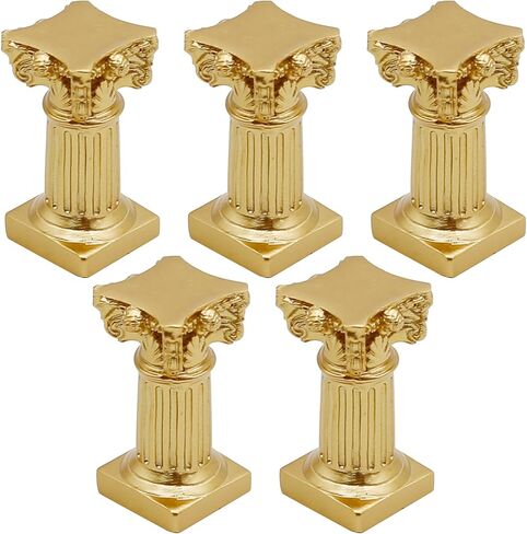 Saihisday 5Pcs Mini Roman Pillar Greek Columns, Greek Statues Decor, Resin Artistic Ornament for Wedding Table Decoration Micro Landscape Yard(White) in Kuwait