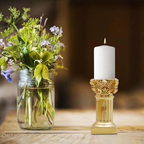 Saihisday 5Pcs Mini Roman Pillar Greek Columns, Greek Statues Decor, Resin Artistic Ornament for Wedding Table Decoration Micro Landscape Yard(White) in Kuwait