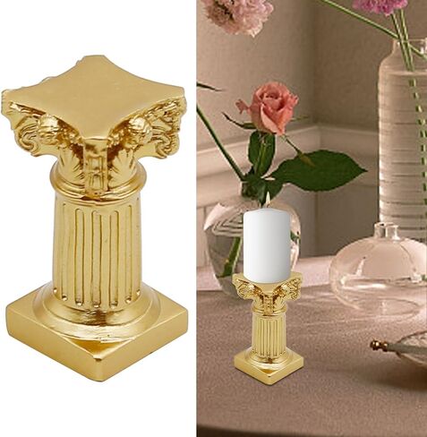 Saihisday 5Pcs Mini Roman Pillar Greek Columns, Greek Statues Decor, Resin Artistic Ornament for Wedding Table Decoration Micro Landscape Yard(White) in Kuwait