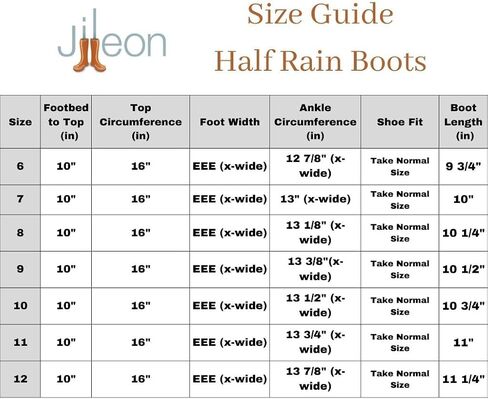 Jileon Mid Calf Rain Boots - Specially Designed For Wide Feet, Ankles or Calves - Half Height Waterproof Durable Wide Calf Rain Boots in Saudi Arabia