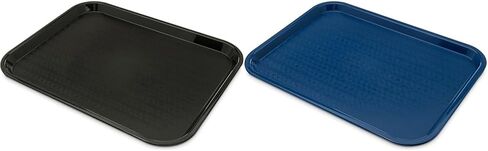 صينية كافتيريا للوجبات السريعة من Carlisle FoodService Products مع سطح منقوش للكافيتريات والوجبات السريعة وغرفة الطعام، بلاستيك، 17.87 × 14 × 0.98 بوصة، أسود in Kuwait