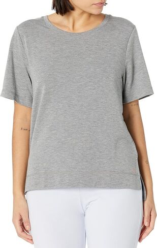HUE Women’s French Terry Lounge Separates, Medium Grey Heather - Long Sleeve Tee, Medium in Saudi Arabia