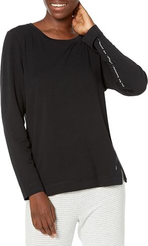 HUE Women’s French Terry Lounge Separates, Medium Grey Heather - Long Sleeve Tee, Medium in Saudi Arabia