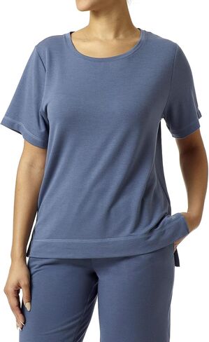 HUE Women’s French Terry Lounge Separates, Medium Grey Heather - Long Sleeve Tee, Medium in Saudi Arabia