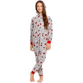 Girls Plush Flannel Fleece Onesie Sleepwear with Animal Face Hood, Flame Resistant, Footless, Half Zip Kids Pajamas