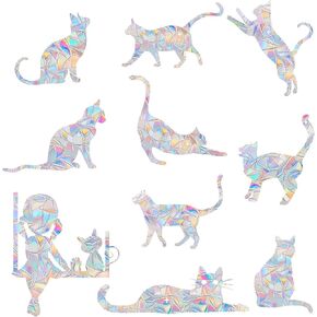 Shawula 36PCS Butterfly Window Clings - Anti-Collision Window Decals to Save Birds from Window Collisions,Non Adhesive Prismatic Vinyl Window Clings, Rainbow Stickers