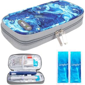 YOUSHARES Insulin Cooler Travel Case Diabetic Insulated Organizer Portable Cooling Bag for Insulin Pen and Medication Diabetic Supplies with 2 TSA Approved Ice Pack (Flower)