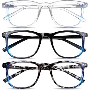 Blue Light Blocking Glasses, Blue Blocker Computer Glasses for Men Women, Anti Glare 400 UV & Eye Strain Fake Square Glasses in Saudi Arabia