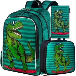 AGSDON 3PCS Kids Backpacks for Girls, 16" Little Kid Mermaid Sequin Preschool School Bookbag and Lunch Box