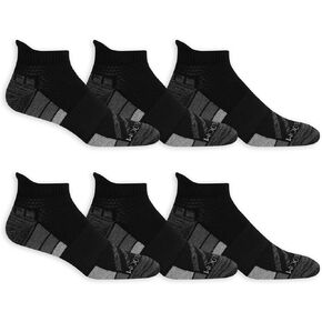 Fruit Of the Loom Men's Breathable Performance Crew Socks (6 Pack), Black, 6-12