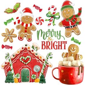 Mfault 41PCS Merry Christmas Nigh.tmare BEF.ore Christmas Window Clings 9 Sheets, Jack Skellington Sally Xmas Tree Skull Stickers Decal Decoration, New Year Living Room Home Kitchen Decor Holiday Gift