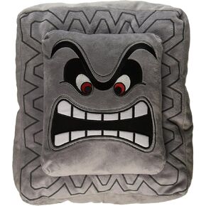 Nintendo Cotton Official Super Mario Thwomp Cushion/Pillow Plush, 12"