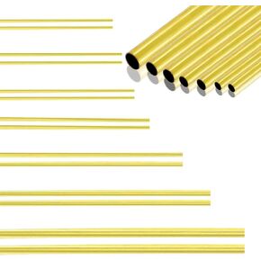 Brass Tube Tubing - 2mm 3mm 4mm 5mm 6mm 7mm 8mm 10mm OD x 0.5mm Wall Thickness 300mm Length Seamless Round Pipe , 8 Pieces