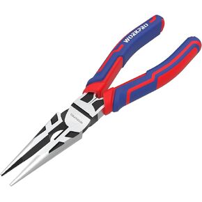 WORKPRO Premium 11" Extra Long Needle Nose Pliers, Paper Clamp Precision, Heavy-Duty CRV Steel, Soft Grip