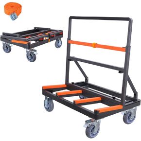 Upgrade Folding Drywall Cart Heavy Duty,Drywall Dolly Load 2200 lbs Capacity,Panel Cart with Extended Large Deck,Panel Dolly Handling Plywood Sheetrock Glass and Windows Service Cart
