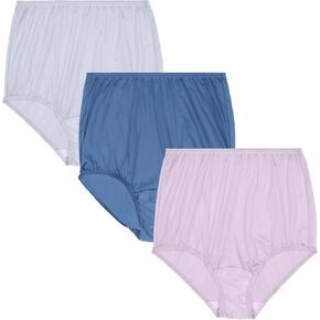 Vanity Fair Women's Perfectly Yours High Waisted Brief Panties, Nylon-3 Pack-Premium Plum/Flushed Fig/Cashmere