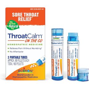 Boiron ThroatCalm On The Go for Pain Relief from Red, Dry, Scratchy, Sore Throats and Hoarseness - 2 Count (160 Pellets)