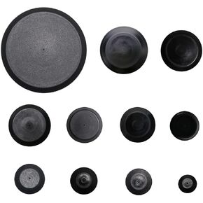 Woodzdon 141 Pcs Plugs in Box Auto Body Black Plastic Hole Plug Button and Flush Mount Sheet Metal Plug Assortment Kit Assorted Set Automotive Body Plug Hole Cap Fits Hole Size 1/2", 3/4", 3/8", 7/8"