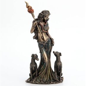 Veronese Design 13 3/8" Hecate Greek Goddess of Magic with her Hounds Resin Sculpture