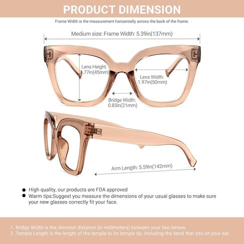 VOOGLAM Stylish Square Blue Light Blocking Glasses for Women Men Anti Eyestrain UV Eyewear Naila in Kuwait