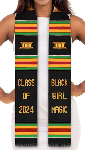سرق التخرج من قماش Kente المنسوج يدويًا من Black Girl Magic 2023 أو 2024 in Kuwait