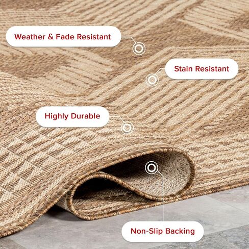 nuLOOM Ranya Tribal Indoor/Outdoor Area Rug, 8x10, Light Brown in Saudi Arabia