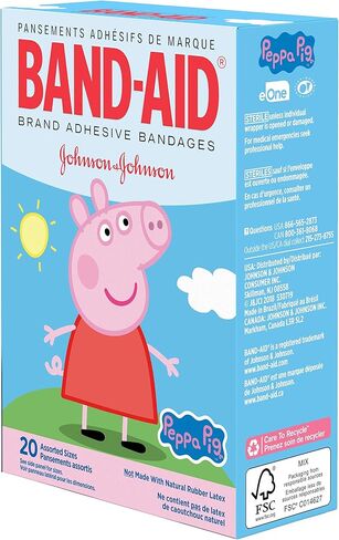 Band-Aid Brand Adhesive Bandages for Minor Cuts & Scrapes, Wound Care Featuring Pinkfong Baby Shark Characters for Kids and Toddlers, Assorted Sizes 20 ct in Saudi Arabia