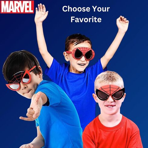 Sun-Staches Marvel Spider-Man Official Lil Characters Child Sunglasses Costume Accessory UV 400 Lenses, Red Web Mask, One Size Fits Most Kids in Saudi Arabia