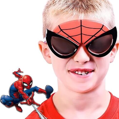 Sun-Staches Marvel Spider-Man Official Lil Characters Child Sunglasses Costume Accessory UV 400 Lenses, Red Web Mask, One Size Fits Most Kids in Saudi Arabia