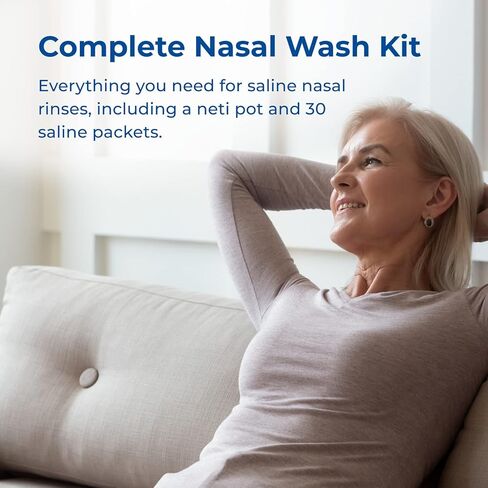 Rite Aid Sinus Wash Refill, Individually Wrapped Saline Packets - 100 Count | Nasal Relief | Allergy Relief Saline Solution for Neti Pots | Nasal Rinse | Sinus Relief Rinse Kit in Kuwait