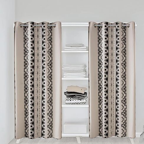 ستائر باب F-CHU Boho لخصوصية المداخل، ستائر مقسمة للغرفة، ستائر معزولة، لوحة واحدة مقاس 47 × 79 بوصة، مناسبة لعرض الباب 27-39 بوصة (لا تشمل شريط روما، قضيب تلسكوبي) in Kuwait