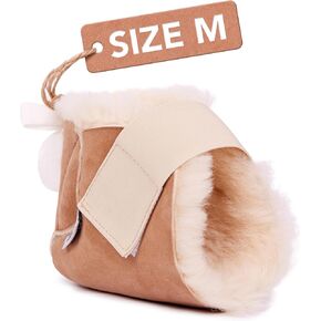 Heel Protectors for Pressure Sores - 100% Medical Sheepskin - Heel Protectors for Bed Sores - Soft Lambs Wool Foot Pillows - Cushion Pads for Ulcer Sore Prevention - 1 Sheep Skin Protector - One Size
