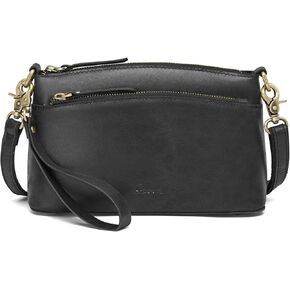 S-ZONE Genuine Leather Crossbody Bags for Women Small Purse and Handbag Wristlet